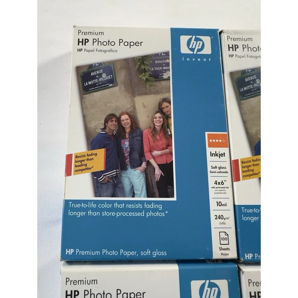HP Premium Photo Paper 4x6‎ Lot of 4 Soft Gloss 100 Sheets 1 Glossy 60 Sheets